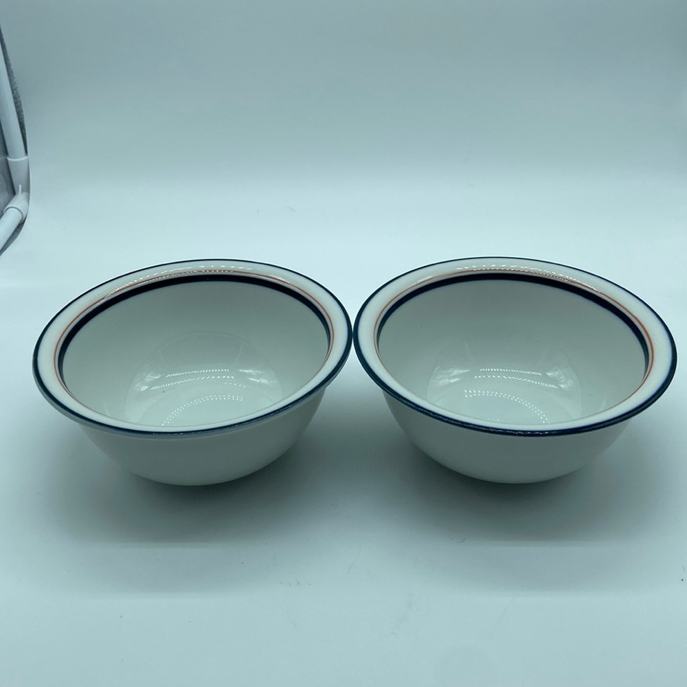 Mikasa Cereal Bowls with Blue Rim - Set of 2